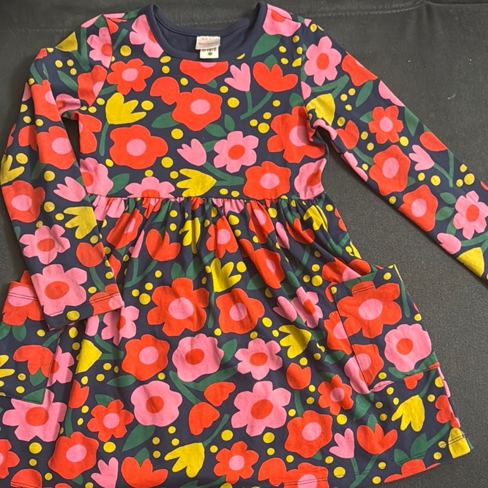 EUC Floral Hanna Andersson Dress Red, Pink, Yellow